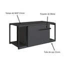 Gabinete Eleganza 80 cm Grafite Com ou Sem Cuba Preta - Prime Decor