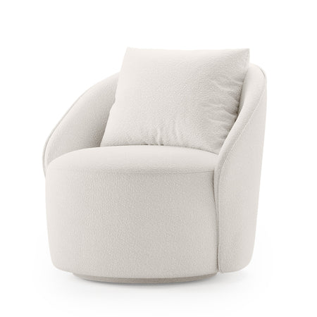 Poltrona Vivace Giratória com Almofada Solta Boucle - Prime Decor