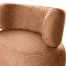 Poltrona Versailles Orgânica Fixa com Detalhe em Madeira Maciça Costas na Cor Castanho Courino - Prime Decor