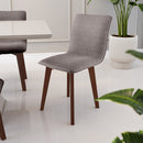 Cadeira Olivia com Base Fixa e Madeira Maciça Castanho - Prime Decor