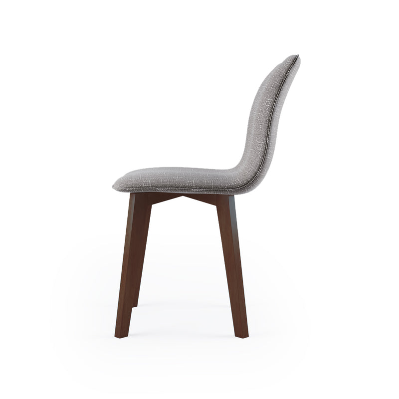 Cadeira Olivia com Base Fixa e Madeira Maciça Castanho - Prime Decor