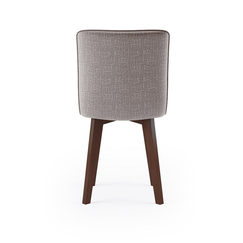 Cadeira Olivia com Base Fixa e Madeira Maciça Castanho - Prime Decor