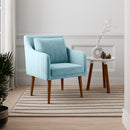 Poltrona Luxe com Almofada Solta e Base de Madeira Maçica Castanho Veludo - Prime Decor