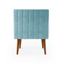 Poltrona Luxe com Almofada Solta e Base de Madeira Maçica Castanho Veludo - Prime Decor