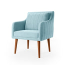 Poltrona Luxe com Almofada Solta e Base de Madeira Maçica Castanho Veludo - Prime Decor