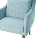 Poltrona Luxe com Almofada Solta e Base de Madeira Maçica Castanho Veludo - Prime Decor