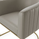 Poltrona Regale Matelassê com Base Fixa Preta com Pintura Automotiva Courino - Prime Decor