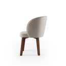 Cadeira Vittoria com Base 4 Pés Fixa de Madeira Maciça Castanho Linho - Prime Decor