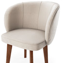 Cadeira Vittoria com Base 4 Pés Fixa de Madeira Maciça Castanho Linho - Prime Decor