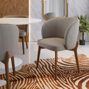 Cadeira Luna Matelassê com Base 4 Pés Madeira Maciça Castanho Courino - Prime Decor