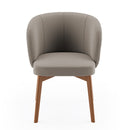 Cadeira Luna Matelassê com Base 4 Pés Madeira Maciça Castanho Courino - Prime Decor