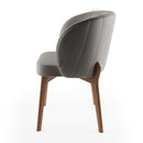 Cadeira Luna Matelassê com Base 4 Pés Madeira Maciça Castanho Courino - Prime Decor