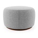 Puff Duval Redondo Estofado Diâmetro 0,50m / Altura: 0,40m Linho - Prime Decor
