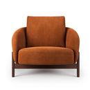 Poltrona Beatriz Fixa com Base Madeira Maciça Imbuia Sarja - Prime Decor