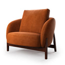 Poltrona Beatriz Fixa com Base Madeira Maciça Imbuia Sarja - Prime Decor