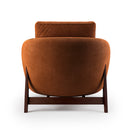 Poltrona Beatriz Fixa com Base Madeira Maciça Imbuia Sarja - Prime Decor