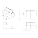 Sofá Epic 2 assentos Retráteis - Largura 1,80m Linho - Prime Decor