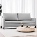 Sofá Estofado Maria 2 Lugares Largura 1,60m Linho Cinza - Prime Decor