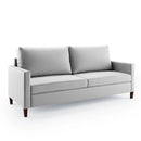 Sofá Estofado Maria 2 Lugares Largura 1,60m Linho Cinza - Prime Decor
