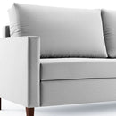 Sofá Estofado Maria 2 Lugares Largura 1,60m Linho Cinza - Prime Decor