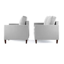 Conjunto Sofá Estofado 3 Lugares Largura 1,80m e Poltrona Estofada Maria Linho Cinza - Prime Decor