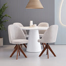 Cadeira Imperial com Base Giratória de Madeira Maciça Castanho Veludo - Prime Decor