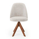 Cadeira Imperial com Base Giratória de Madeira Maciça Castanho Veludo - Prime Decor