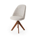 Cadeira Imperial com Base Giratória de Madeira Maciça Castanho Veludo - Prime Decor