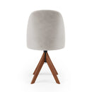 Cadeira Imperial com Base Giratória de Madeira Maciça Castanho Veludo - Prime Decor