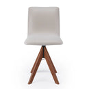 Cadeira Érica com Base Giratória de Madeira Maciça Castanho Linho - Prime Decor