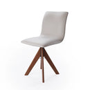 Cadeira Érica com Base Giratória de Madeira Maciça Castanho Linho - Prime Decor