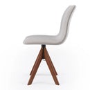 Cadeira Érica com Base Giratória de Madeira Maciça Castanho Linho - Prime Decor