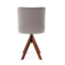 Cadeira Érica com Base Giratória de Madeira Maciça Castanho Linho - Prime Decor