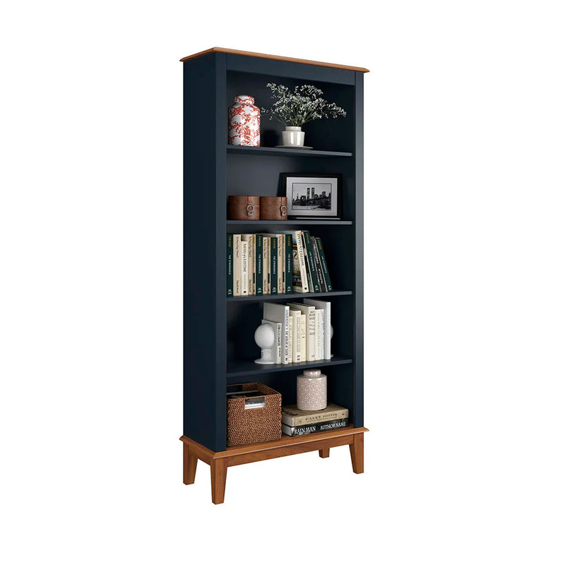 Estante de Madeira Maciça 4 prateleiras (Preto, Azul, Amêndoa Cinza e Branco)