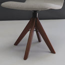 Cadeira Érica com Base Giratória de Madeira Maciça Castanho Linho