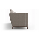 Sofá Fixo Luci com Alm Soltas e Pés de Madeira Maciça Imbuia - Largura 2,00m Linho com Braços e Detalhes Linho - Prime Decor