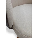 Cadeira Horizon Matelassê com Base Giratória de Madeira Maciça Castanho Frente Linho I Costas Pelica - Prime Decor