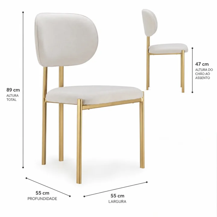 Cadeira Cloe — Dourado automotivo