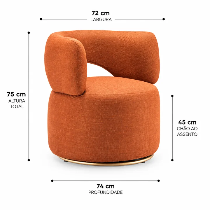 Poltrona Elegante — Dourado automotivo